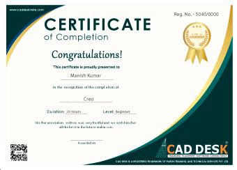 creo online course with certificate.